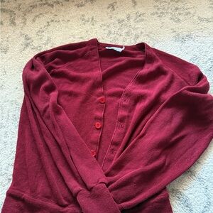 Women's Burgundy Cardigan Sweater